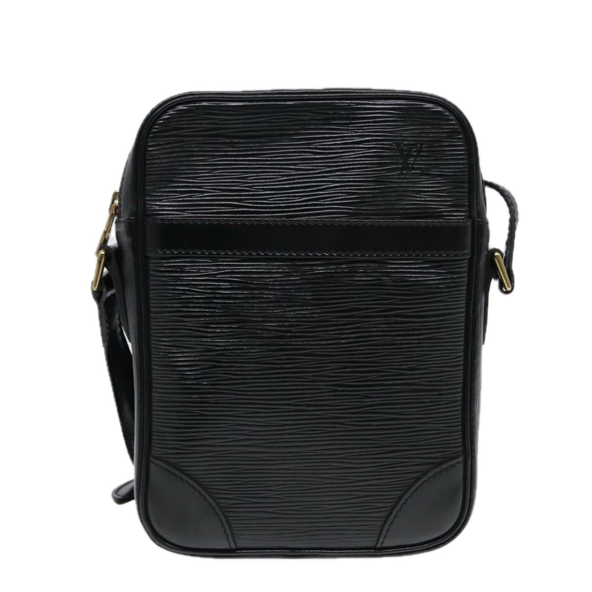LOUIS VUITTON Epi Danube Shoulder Bag Black LV Auth yk13469