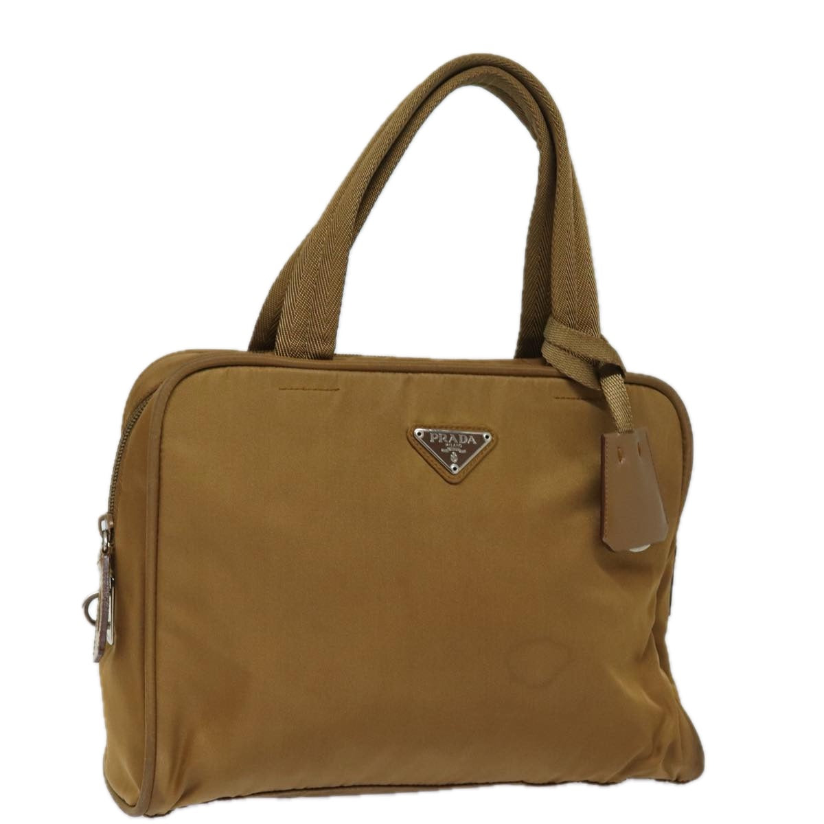 PRADA Hand Bag Nylon Brown Auth