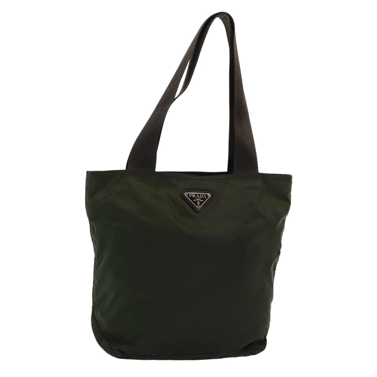 PRADA Tote Bag Nylon Khaki Auth