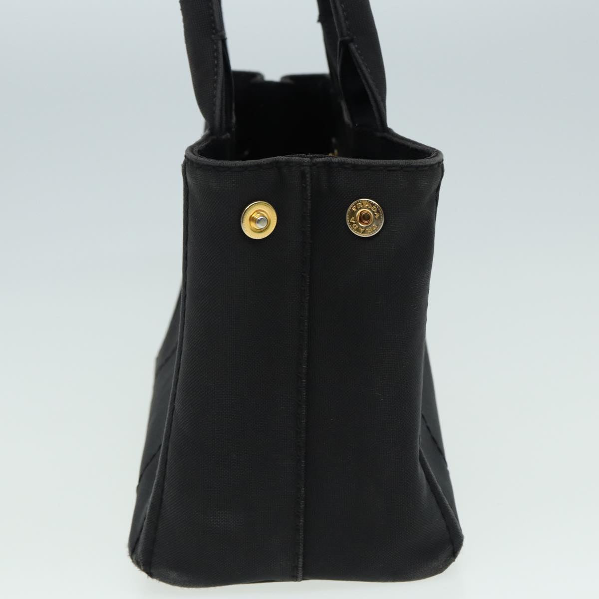 PRADA Canapa PM Hand Bag Canvas Black Auth