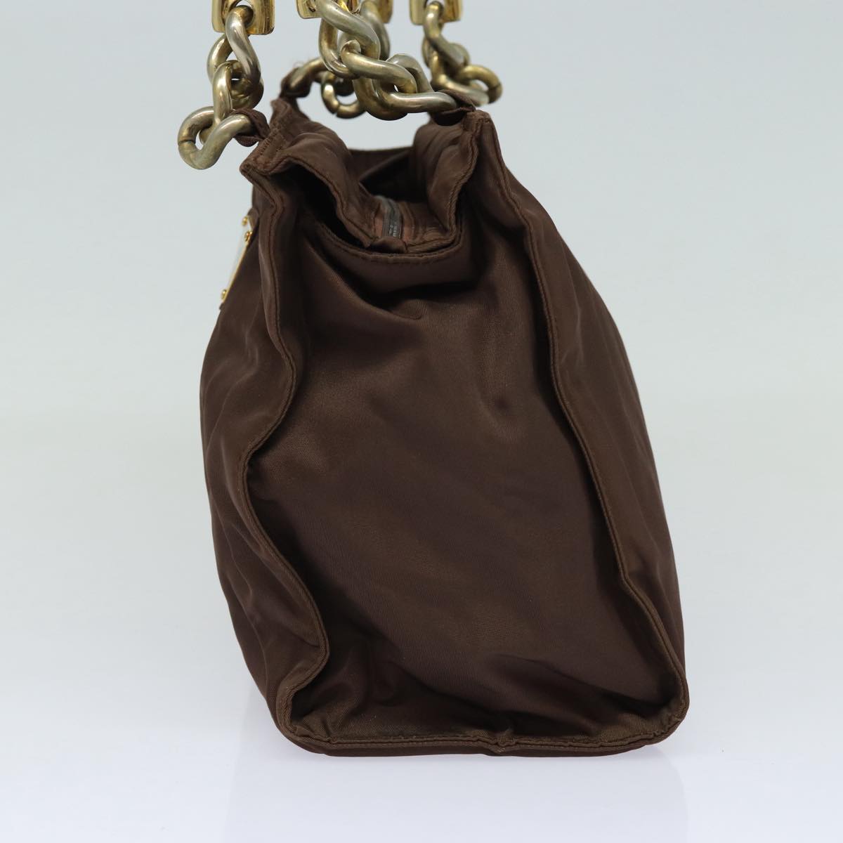 PRADA Hand Bag Nylon Brown Auth