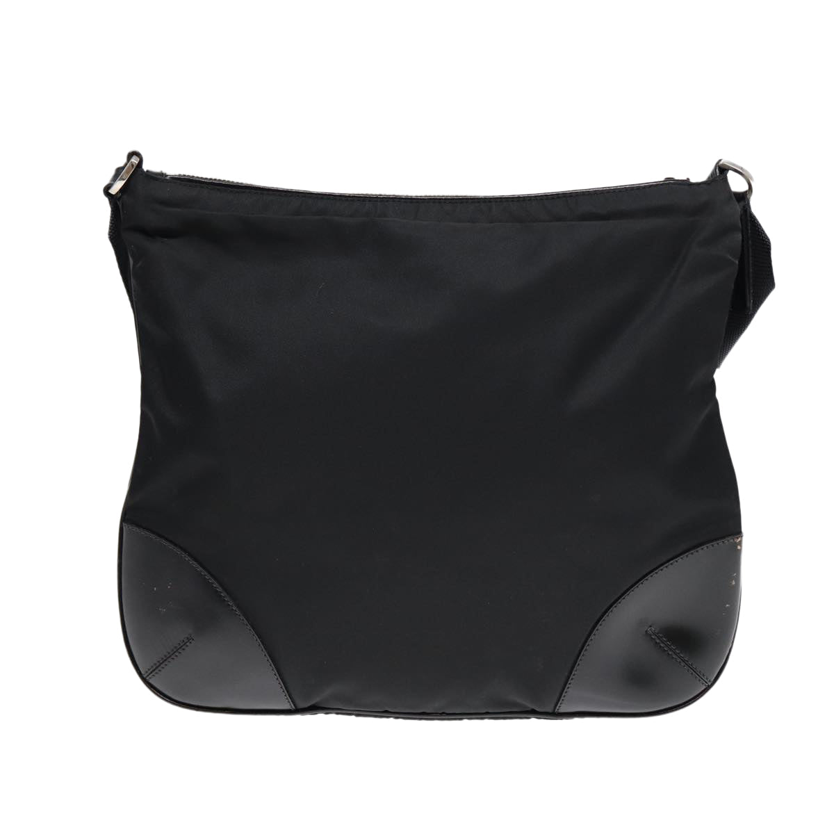 PRADA Shoulder Bag Nylon Black Silver Auth