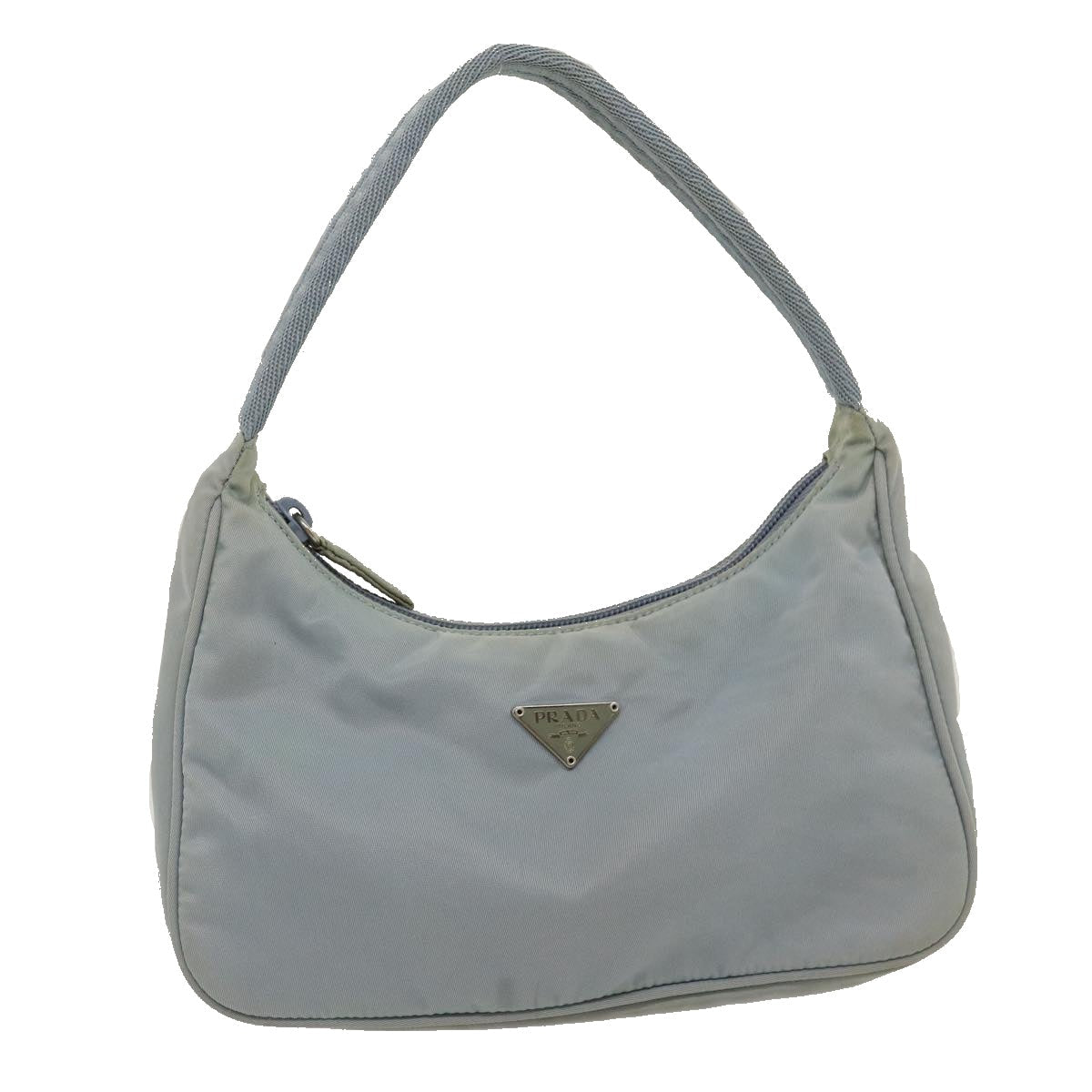 Prada Pouch Hand Bag Nylon Light Blue