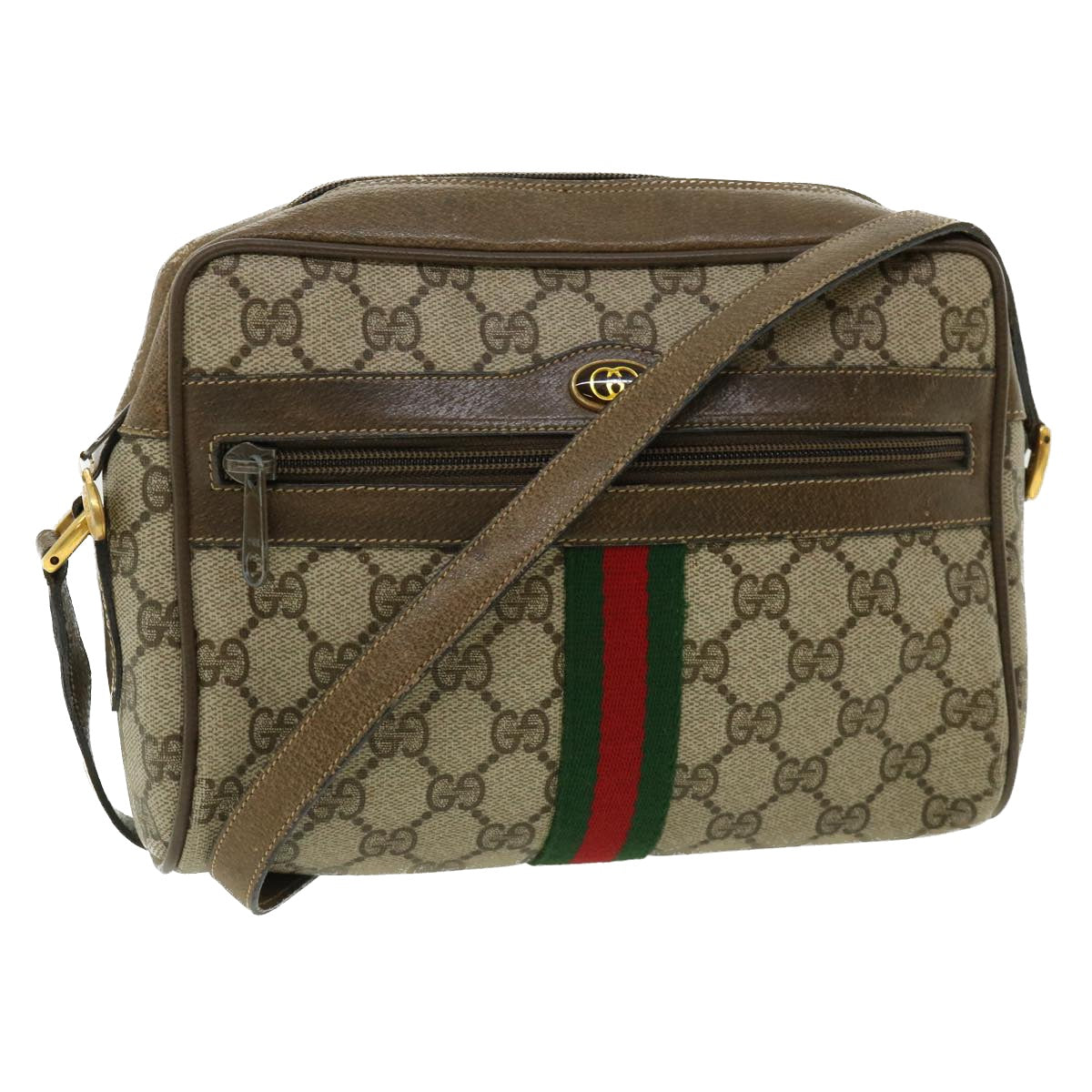 Gucci Leather Canvas Shoulder Bag