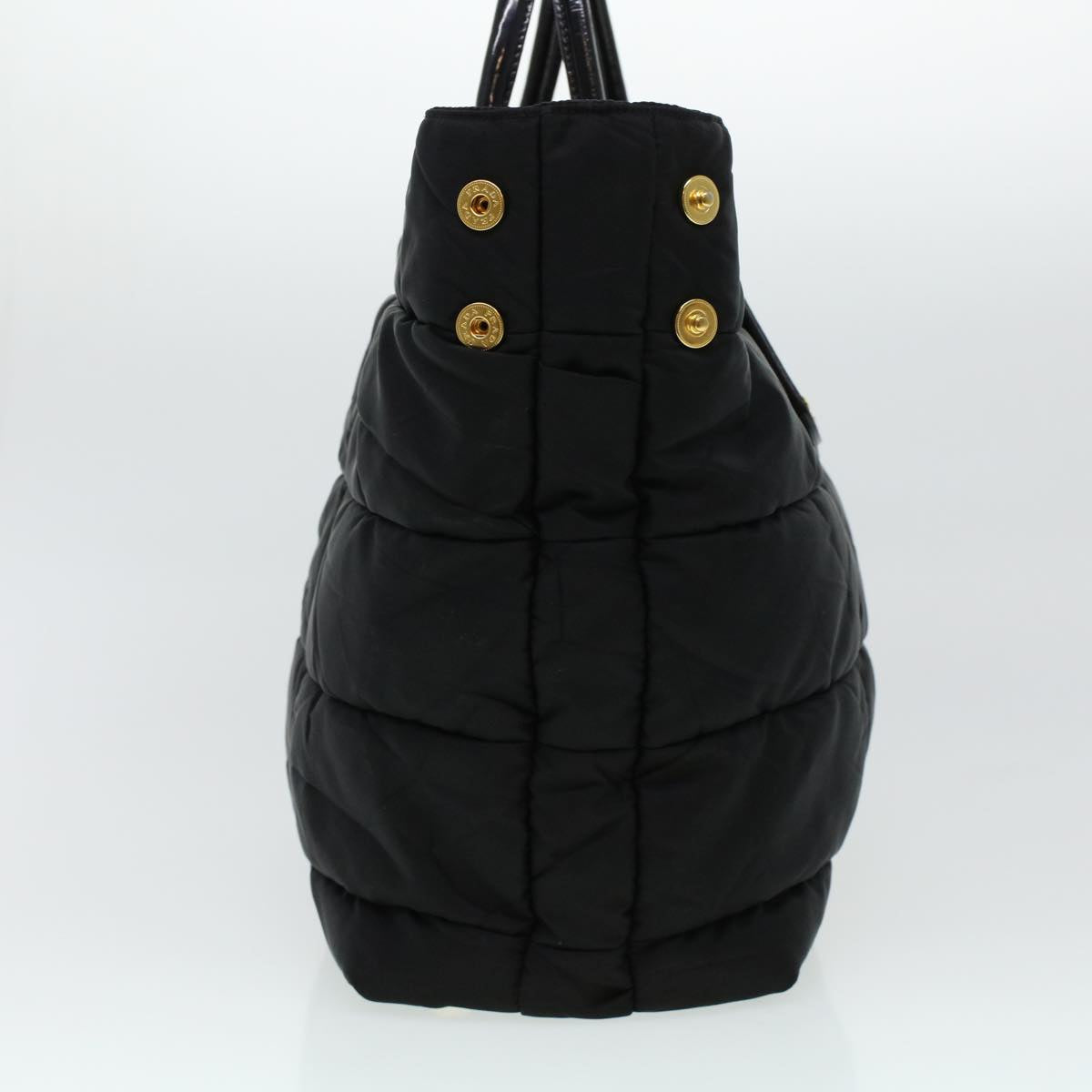 PRADA Quilted Hand Bag Nylon Black Auth