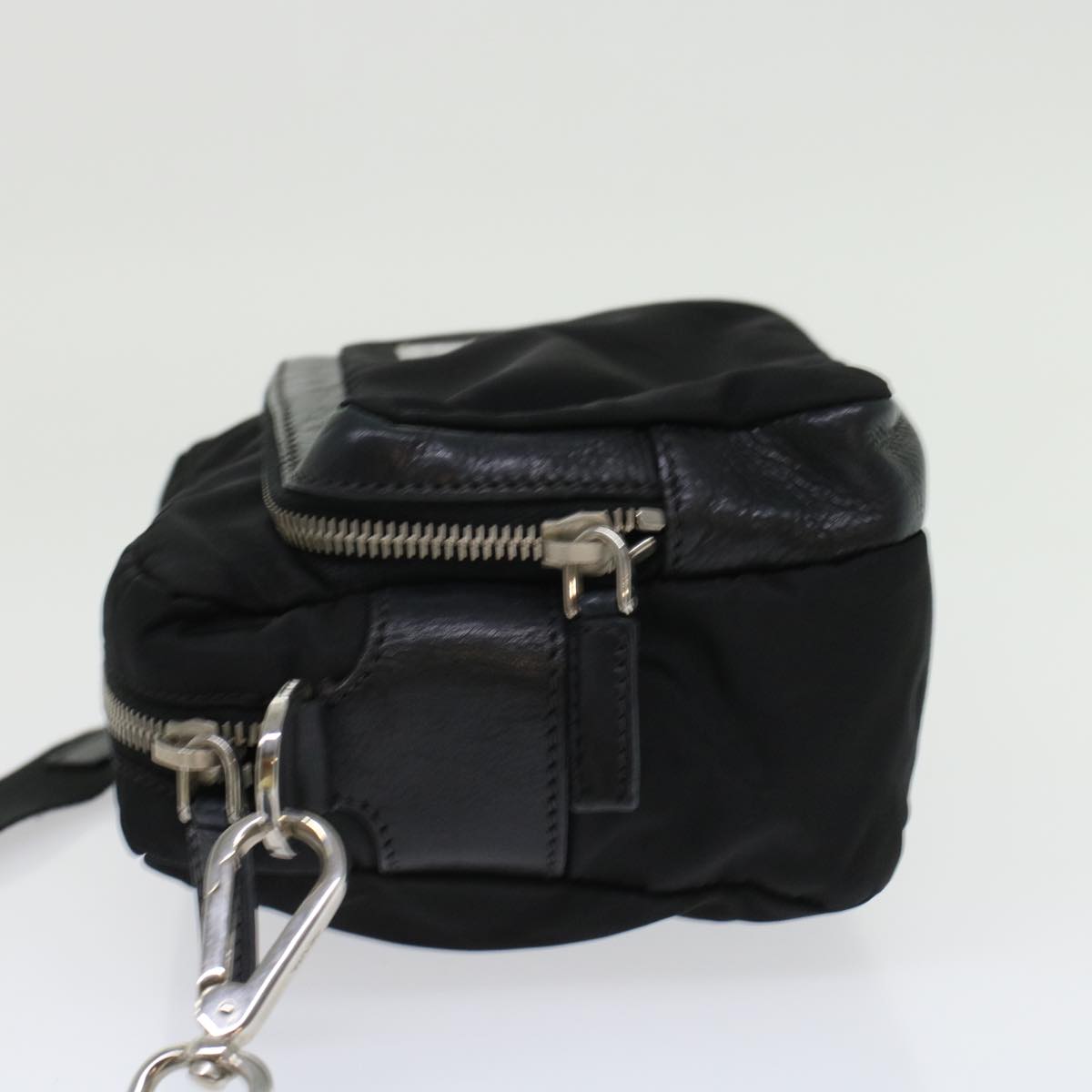 PRADA Shoulder Bag Nylon Leather Black Auth