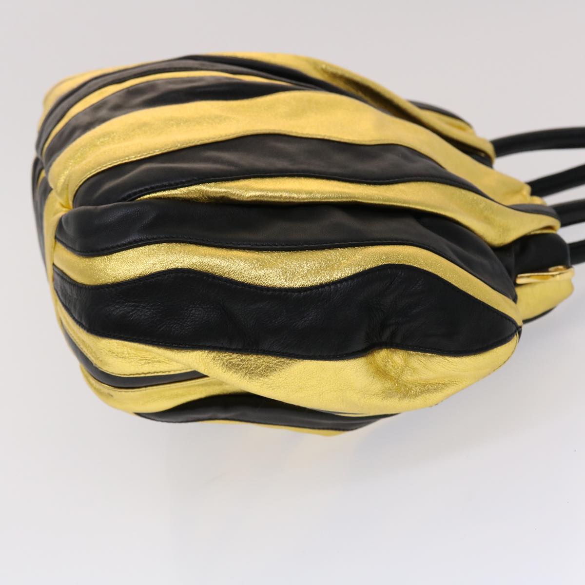 Prada Hand Bag Nylon 2way Gold Tone