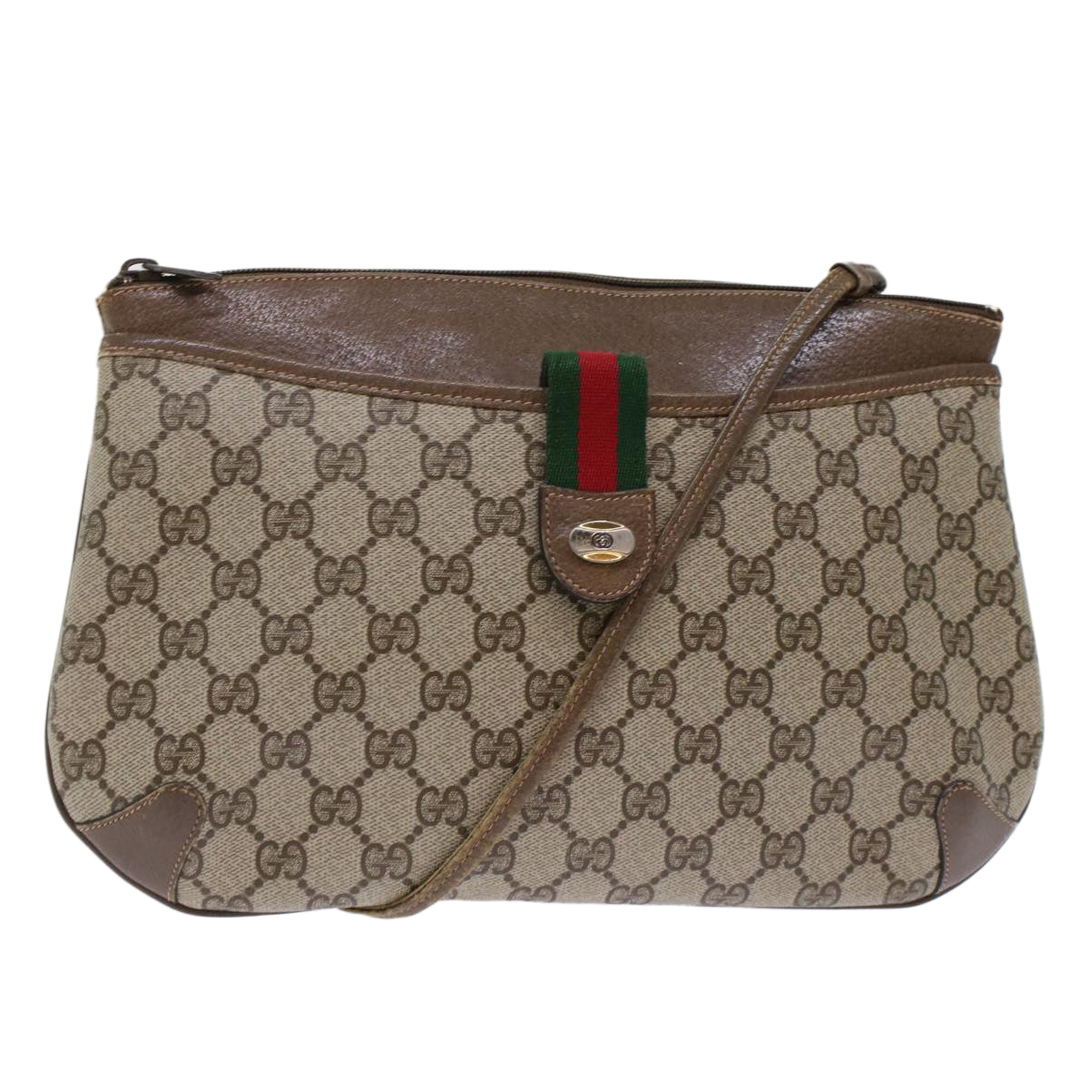 Gucci Leather Canvas Shoulder Bag