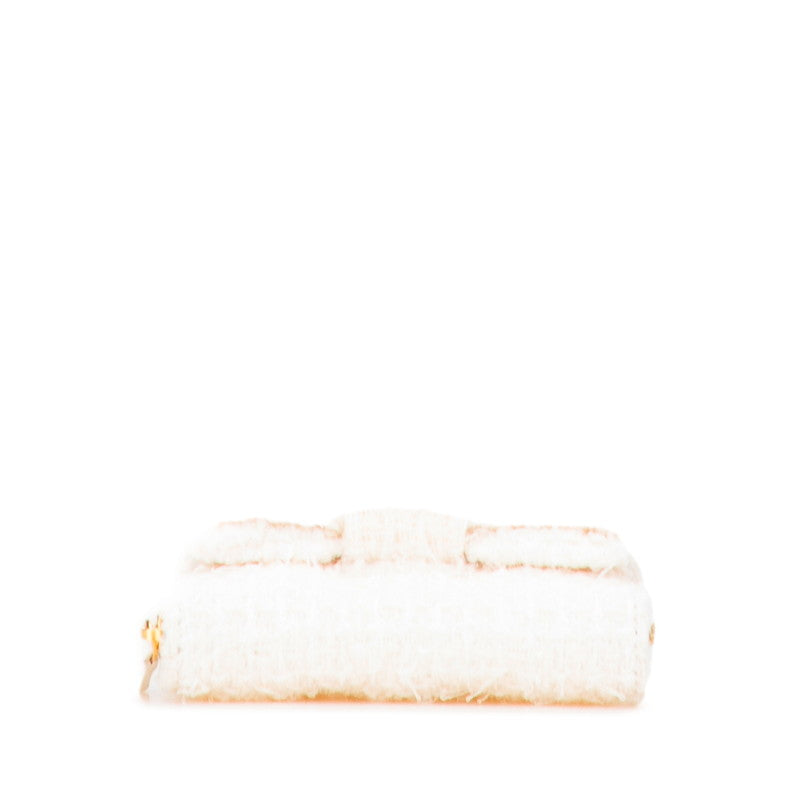 Chanel Coco Mark Ribbon Mini Tweed Leather Coin Case Handbag
