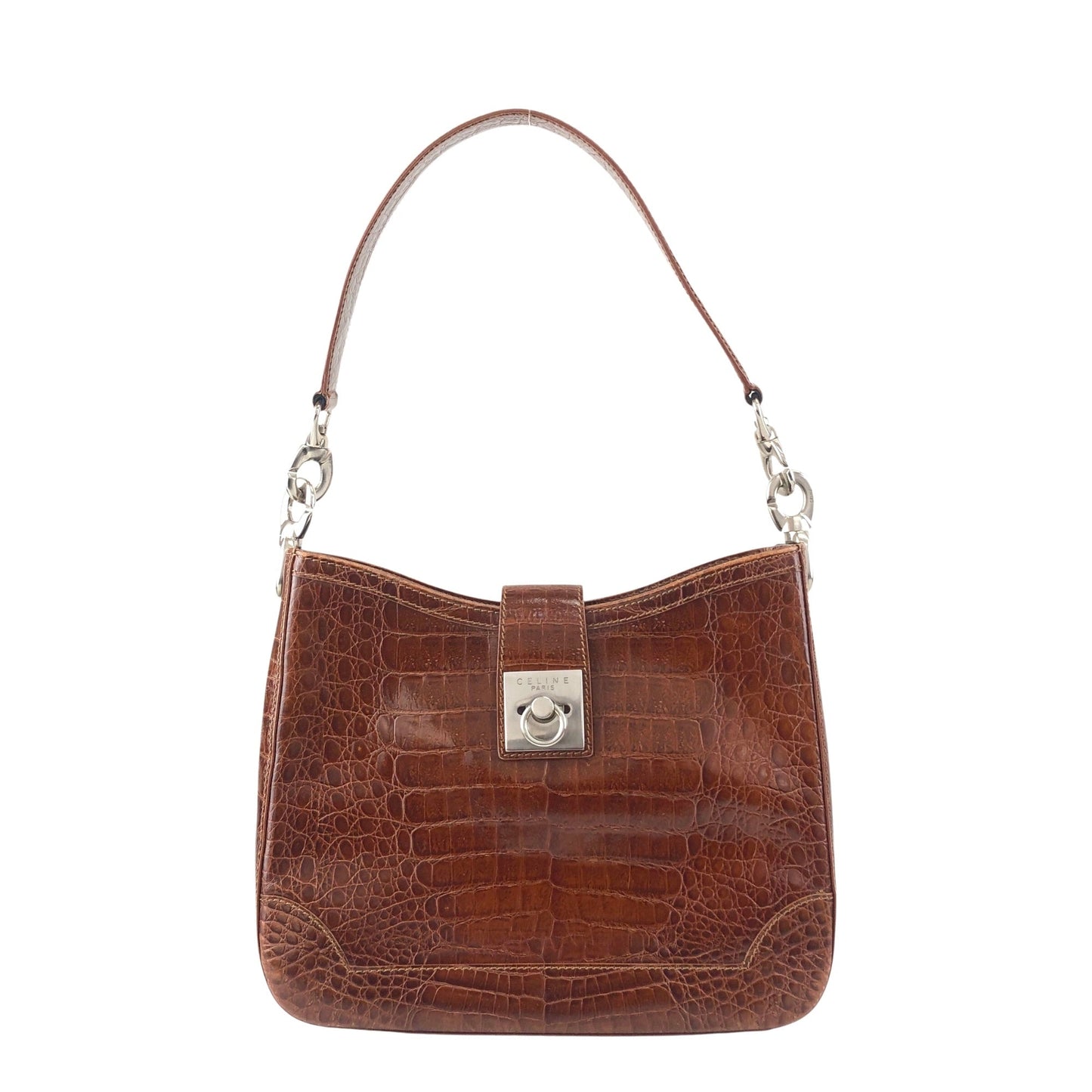 CELINE Gancini Shoulder bag Brown uh6ta4