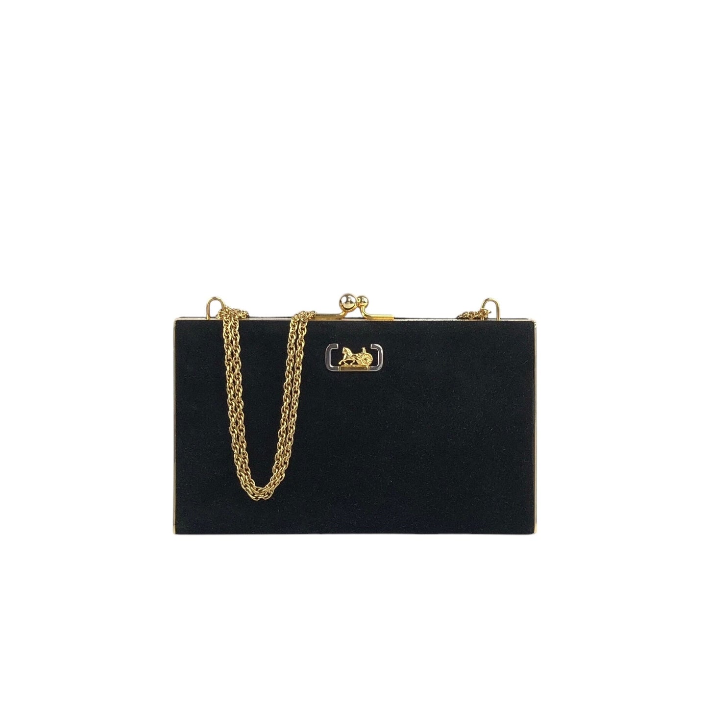 CELINE Horse Carriage Chain Shoulder bag Hobobag Black a875h8