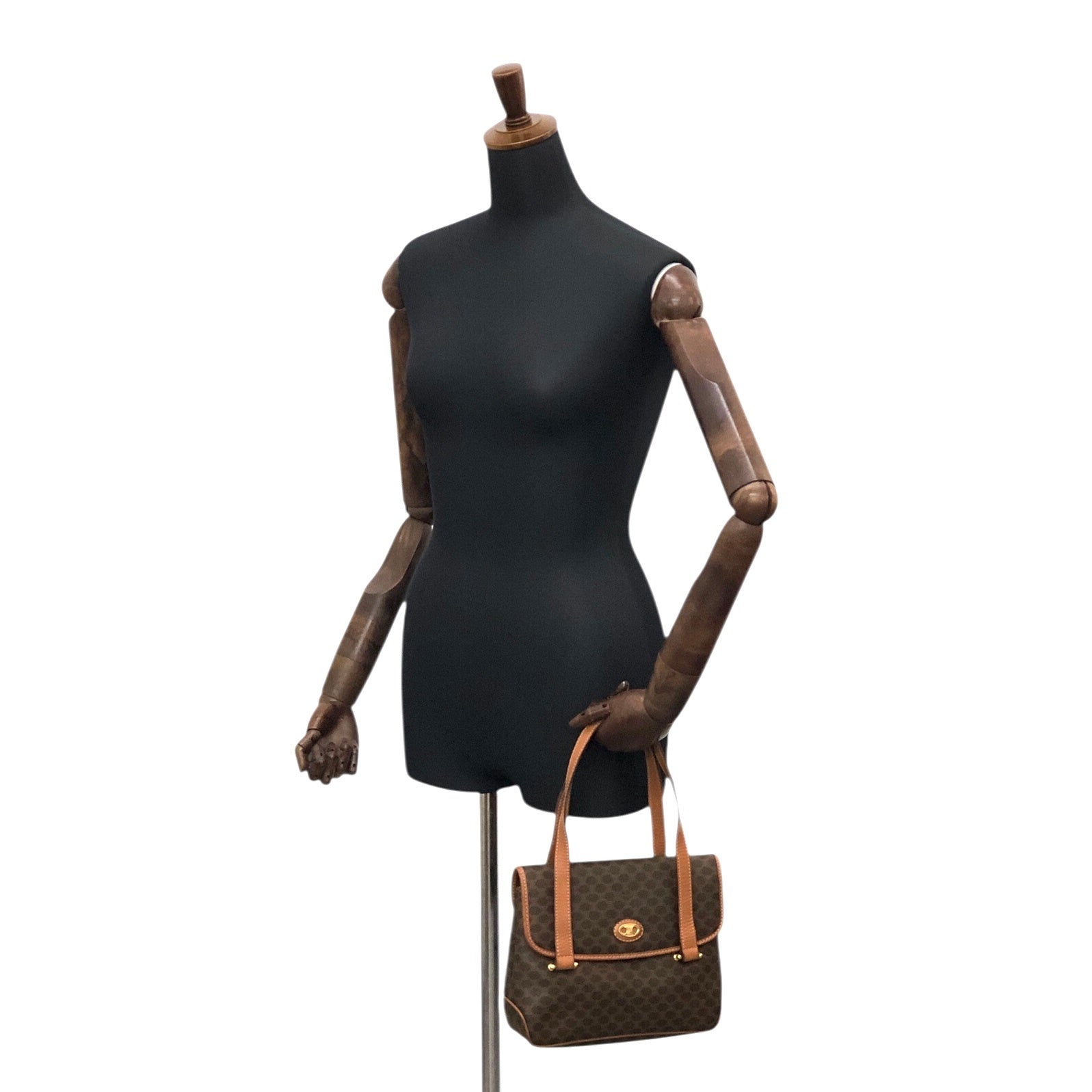 CELINE Macadam Handbag Brown 5fmrk2