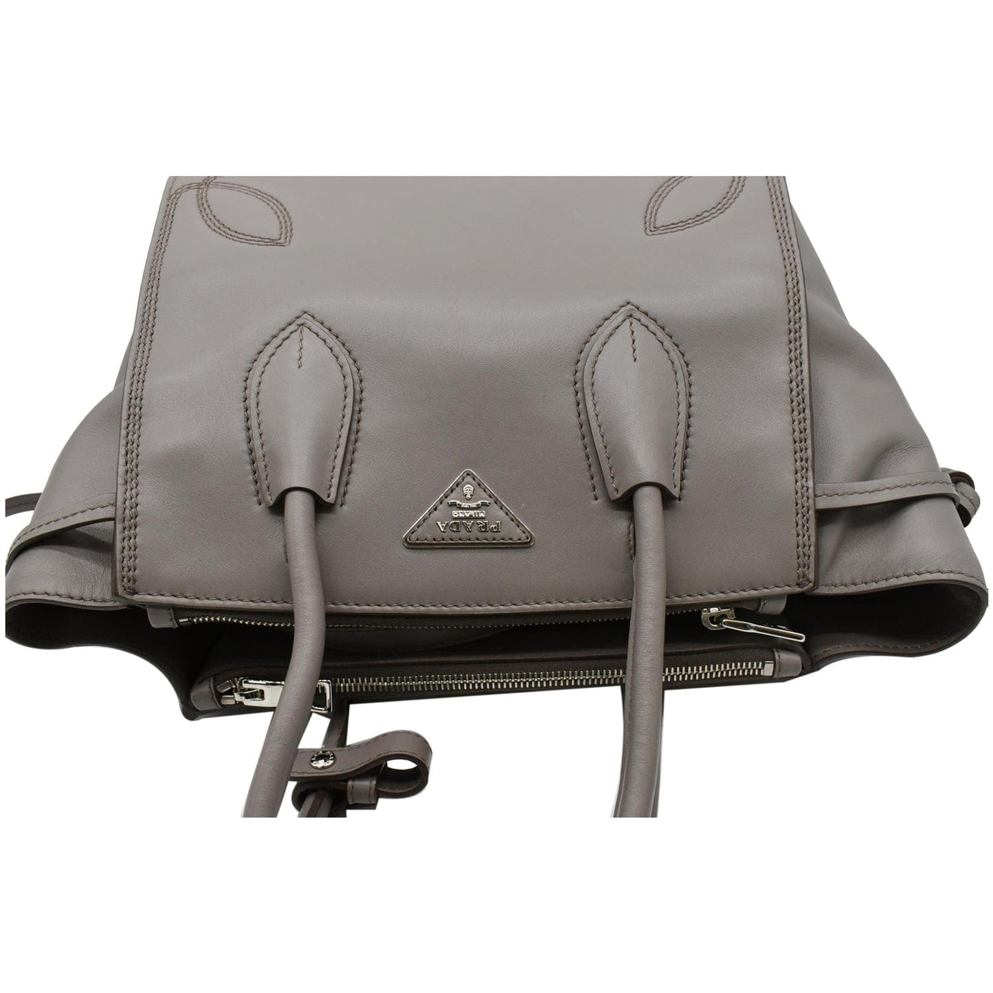 PRADA City Sport Leather 2Way Shoulder Bag Grey