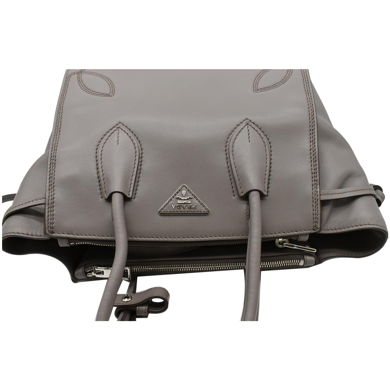 PRADA City Sport Leather 2Way Shoulder Bag Grey